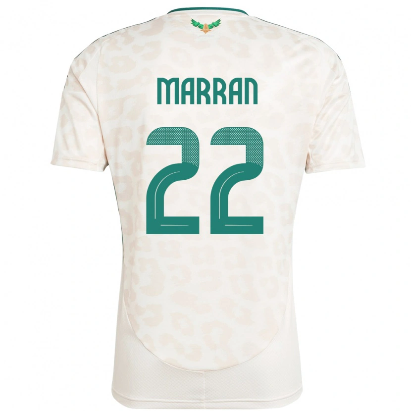 Danxen Mujer Camiseta Arabia Saudita Mohammed Marran #22 Blanco 2ª Equipación 24-26 La Camisa