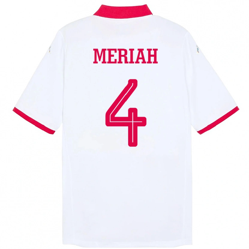 Danxen Mujer Camiseta Túnez Yassine Meriah #4 Blanco 2ª Equipación 24-26 La Camisa