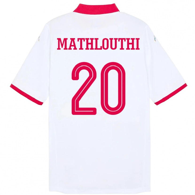 Danxen Mujer Camiseta Túnez Hamza Mathlouthi #20 Blanco 2ª Equipación 24-26 La Camisa