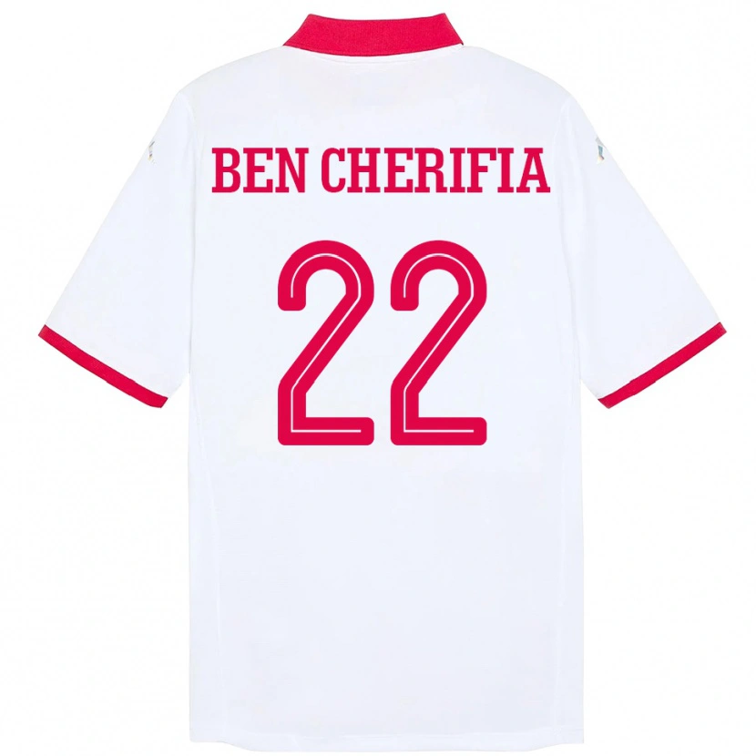 Danxen Mujer Camiseta Túnez Moez Ben Cherifia #22 Blanco 2ª Equipación 24-26 La Camisa