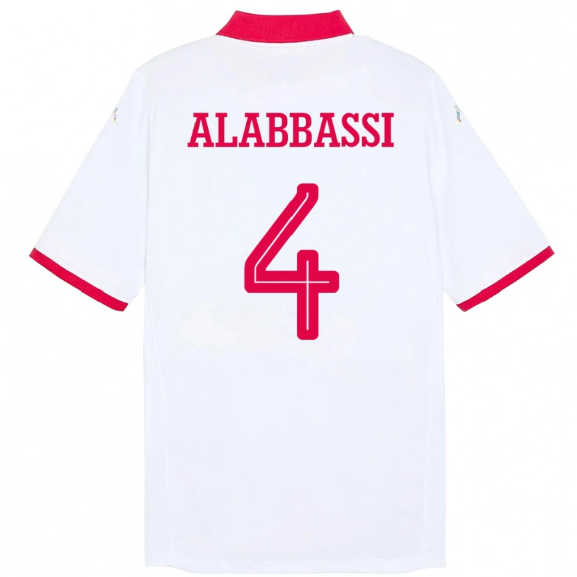 Danxen Mujer Camiseta Túnez Chaima Alabbassi #4 Blanco 2ª Equipación 24-26 La Camisa