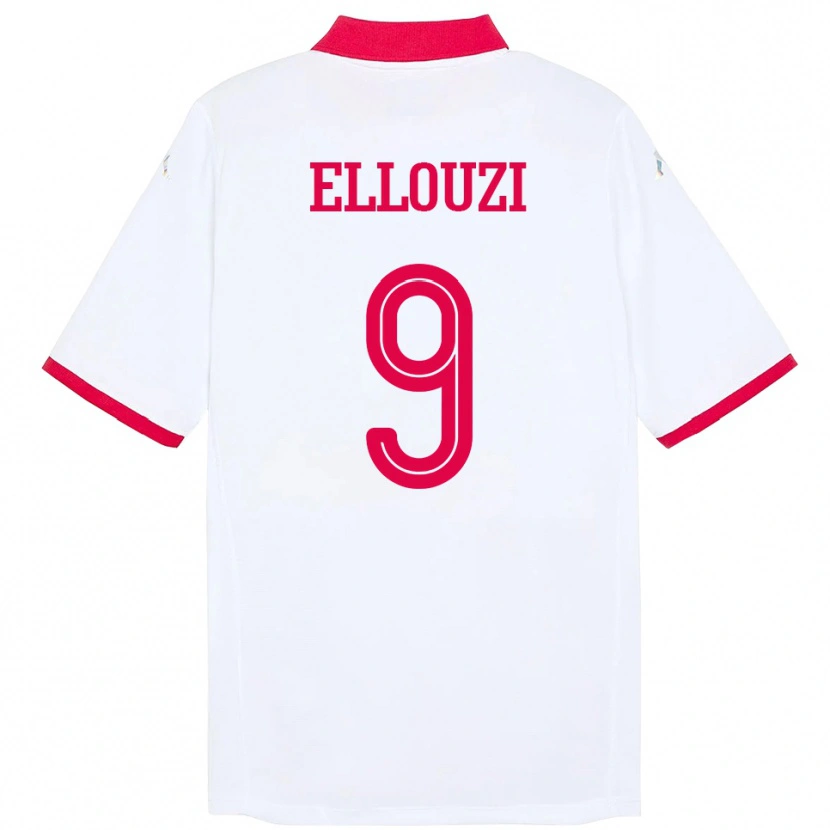 Danxen Mujer Camiseta Túnez Sabrine Ellouzi #9 Blanco 2ª Equipación 24-26 La Camisa