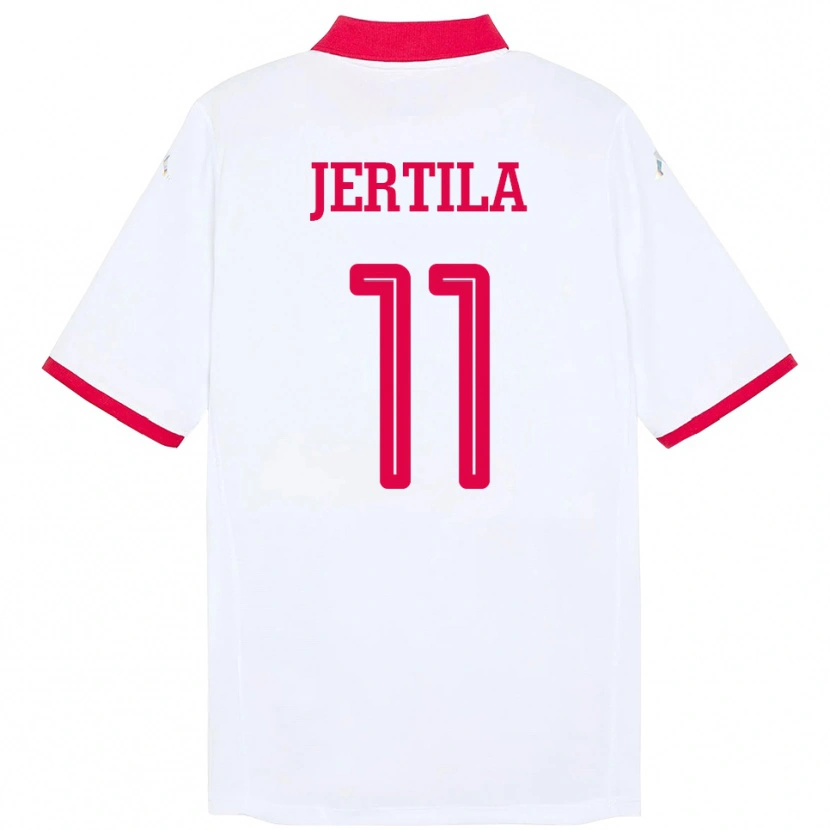Danxen Mujer Camiseta Túnez Hedi Jertila #11 Blanco 2ª Equipación 24-26 La Camisa