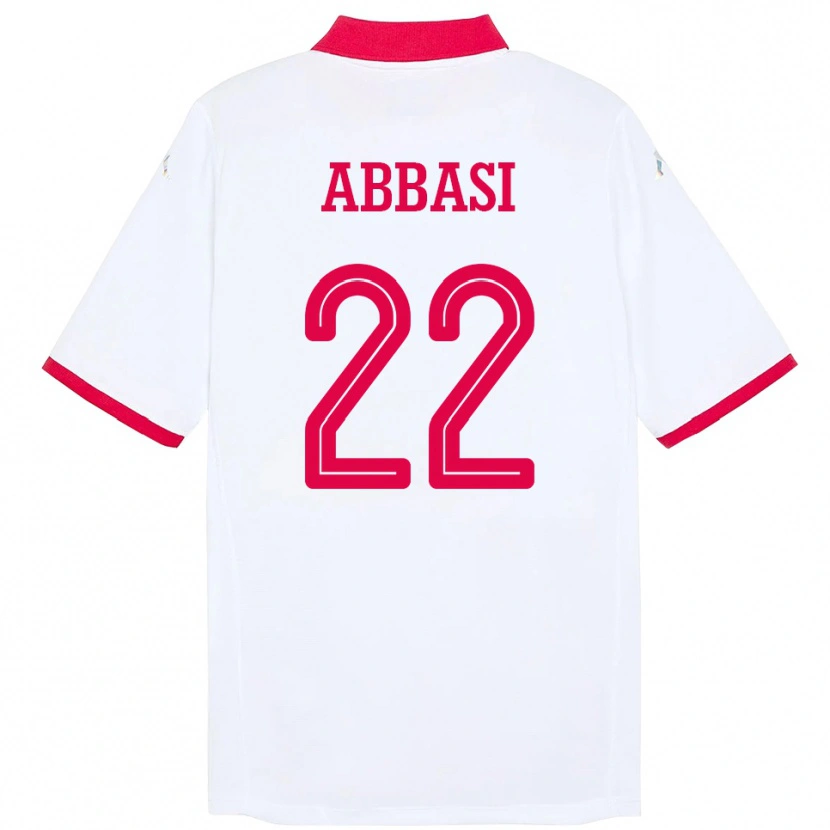 Danxen Mujer Camiseta Túnez Bechir Abbasi #22 Blanco 2ª Equipación 24-26 La Camisa