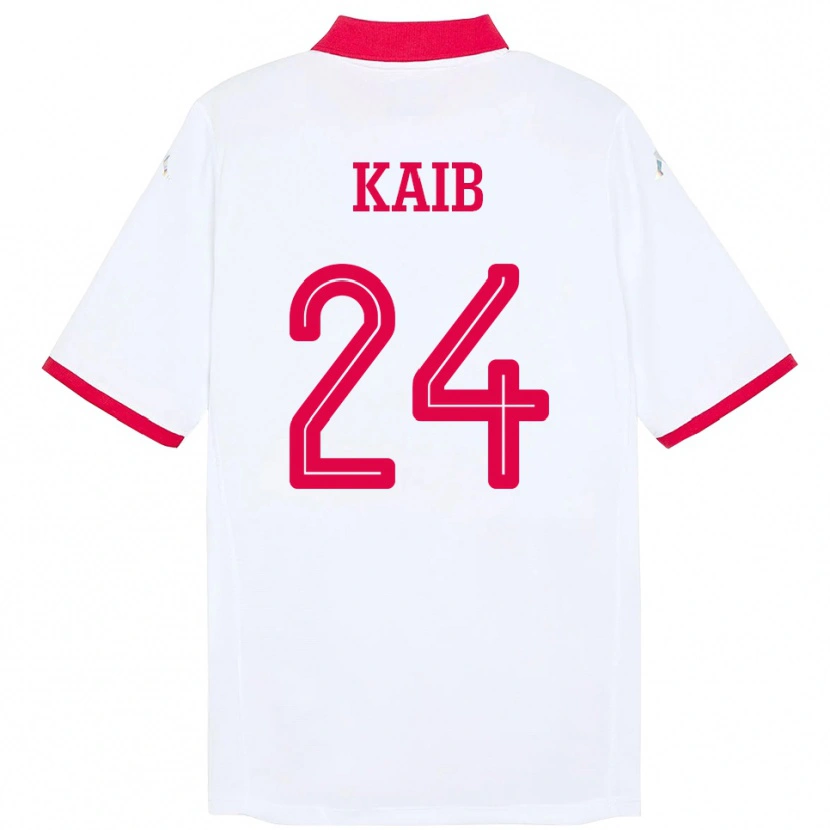 Danxen Mujer Camiseta Túnez Rami Kaib #24 Blanco 2ª Equipación 24-26 La Camisa