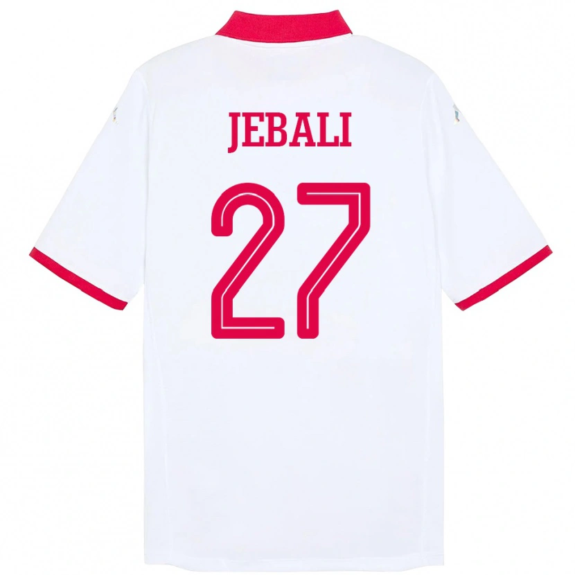 Danxen Mujer Camiseta Túnez Issam Jebali #27 Blanco 2ª Equipación 24-26 La Camisa