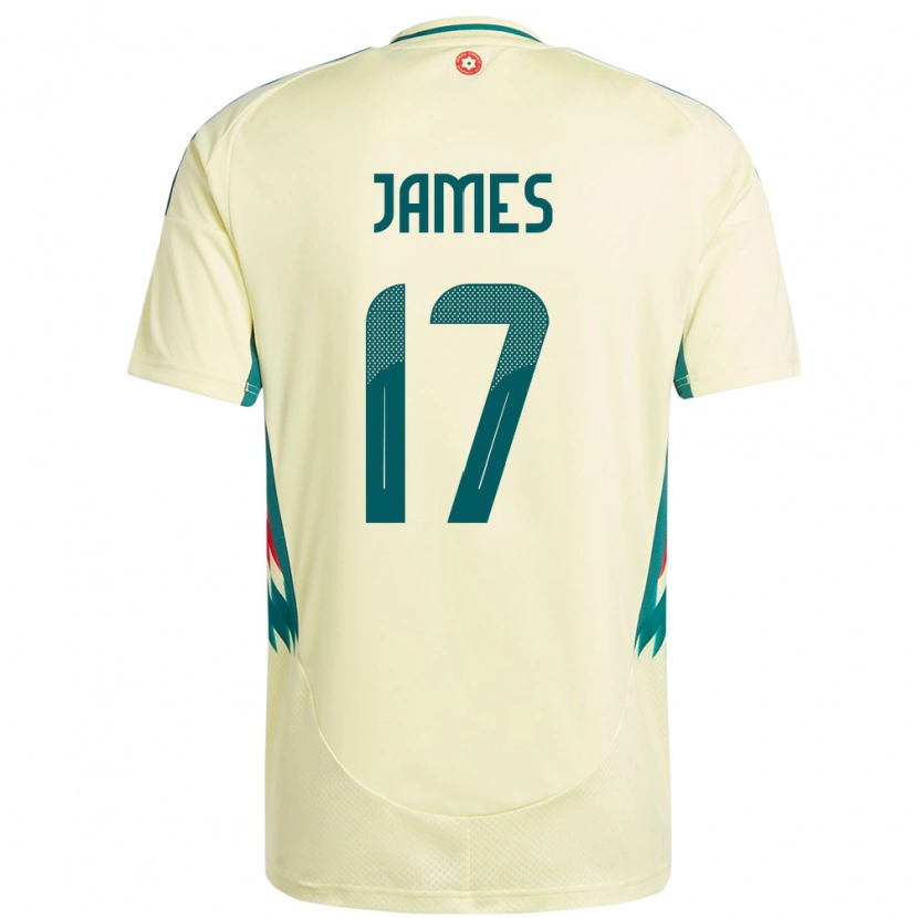 Danxen Mujer Camiseta Gales Jordan James #17 Beige Amarillo 2ª Equipación 24-26 La Camisa