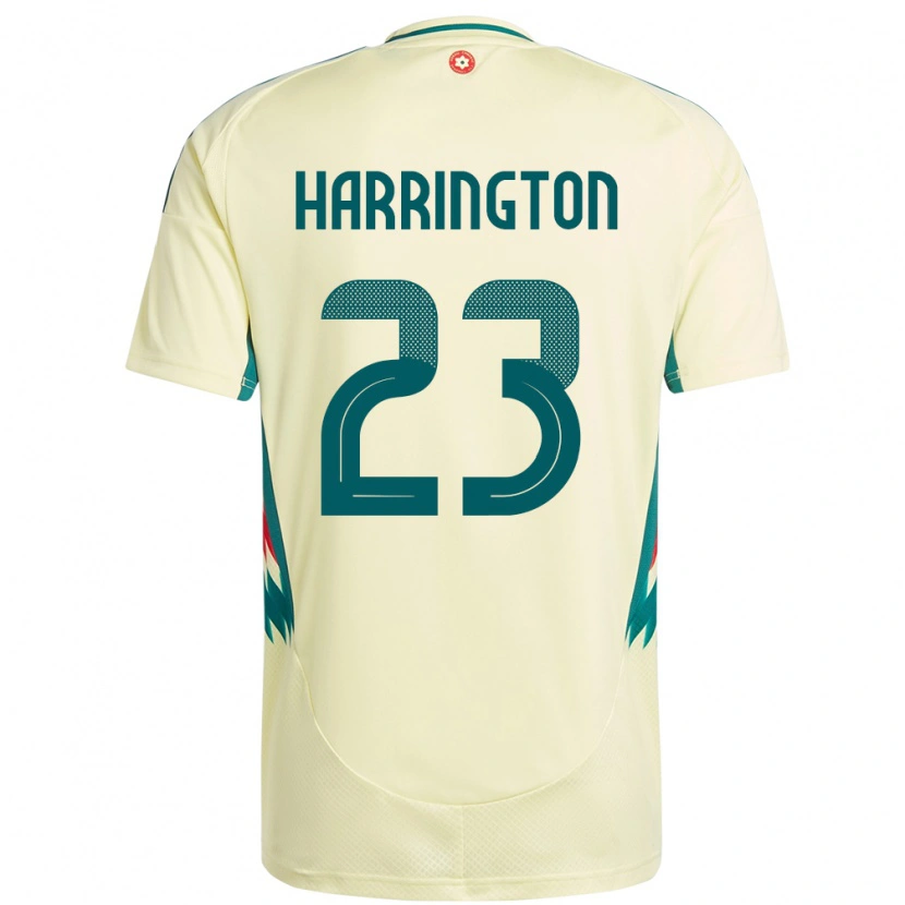 Danxen Mujer Camiseta Gales David Harrington #23 Beige Amarillo 2ª Equipación 24-26 La Camisa
