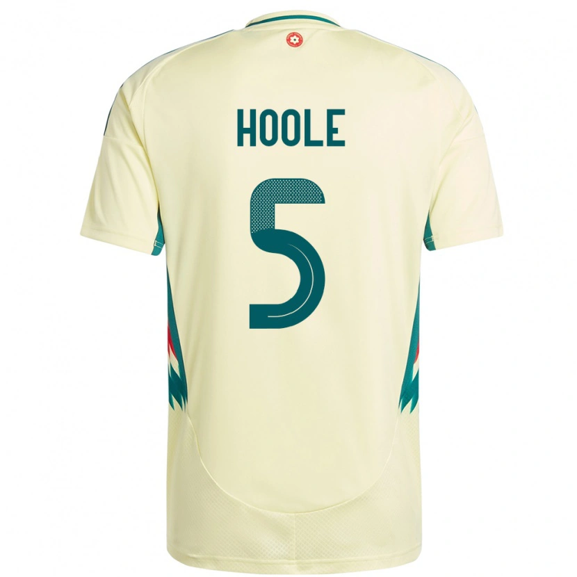 Danxen Mujer Camiseta Gales Luca Hoole #5 Beige Amarillo 2ª Equipación 24-26 La Camisa