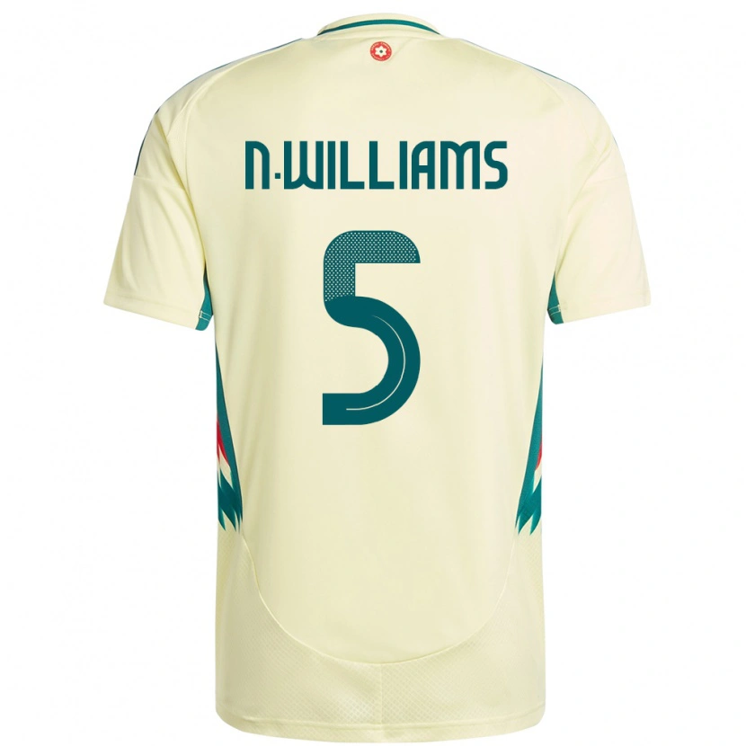 Danxen Mujer Camiseta Gales Noah Williams #5 Beige Amarillo 2ª Equipación 24-26 La Camisa