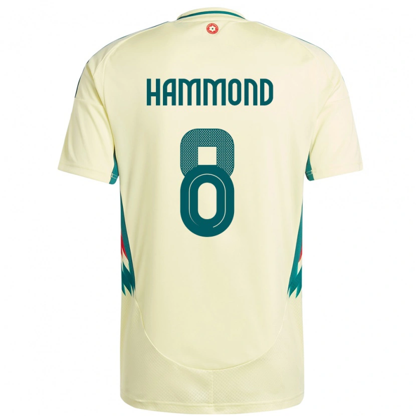 Danxen Mujer Camiseta Gales Oliver Hammond #8 Beige Amarillo 2ª Equipación 24-26 La Camisa