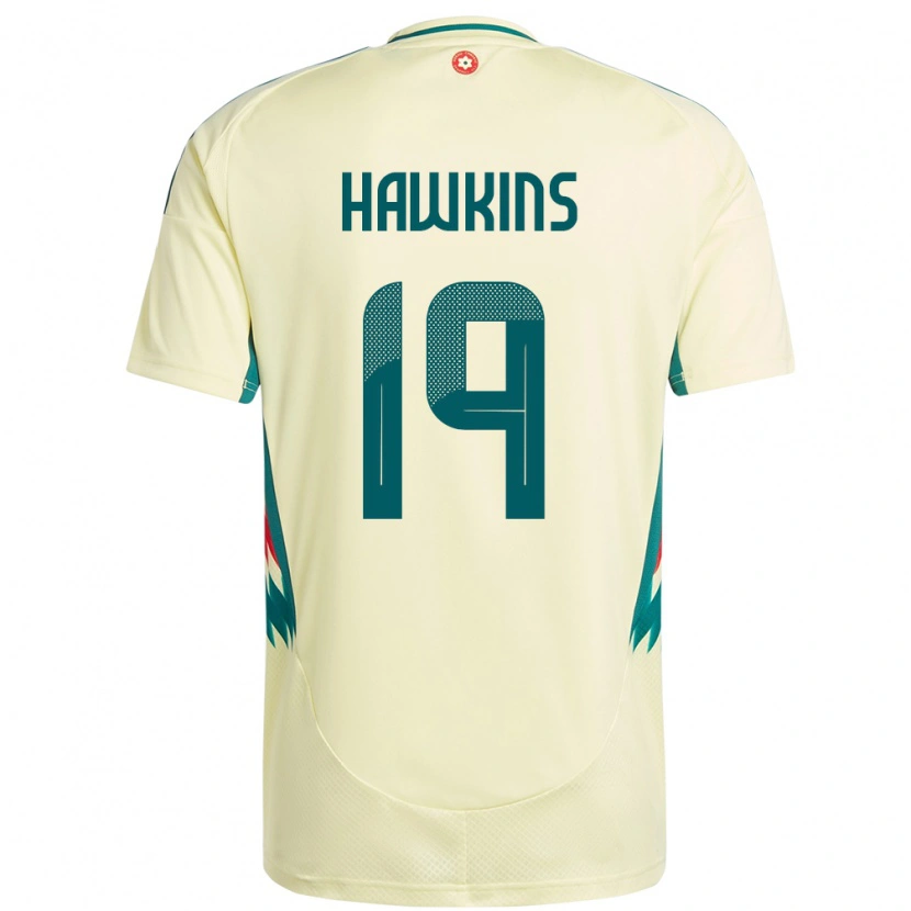 Danxen Mujer Camiseta Gales Max Hawkins #19 Beige Amarillo 2ª Equipación 24-26 La Camisa