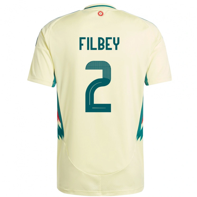 Danxen Mujer Camiseta Gales Anna Filbey #2 Beige Amarillo 2ª Equipación 24-26 La Camisa