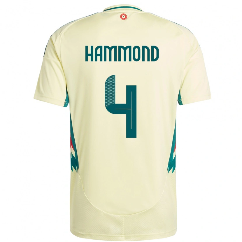 Danxen Mujer Camiseta Gales Ben Hammond #4 Beige Amarillo 2ª Equipación 24-26 La Camisa