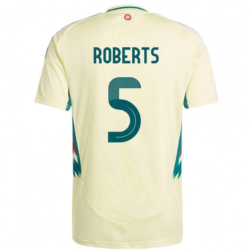 Danxen Mujer Camiseta Gales Rhiannon Roberts #5 Beige Amarillo 2ª Equipación 24-26 La Camisa