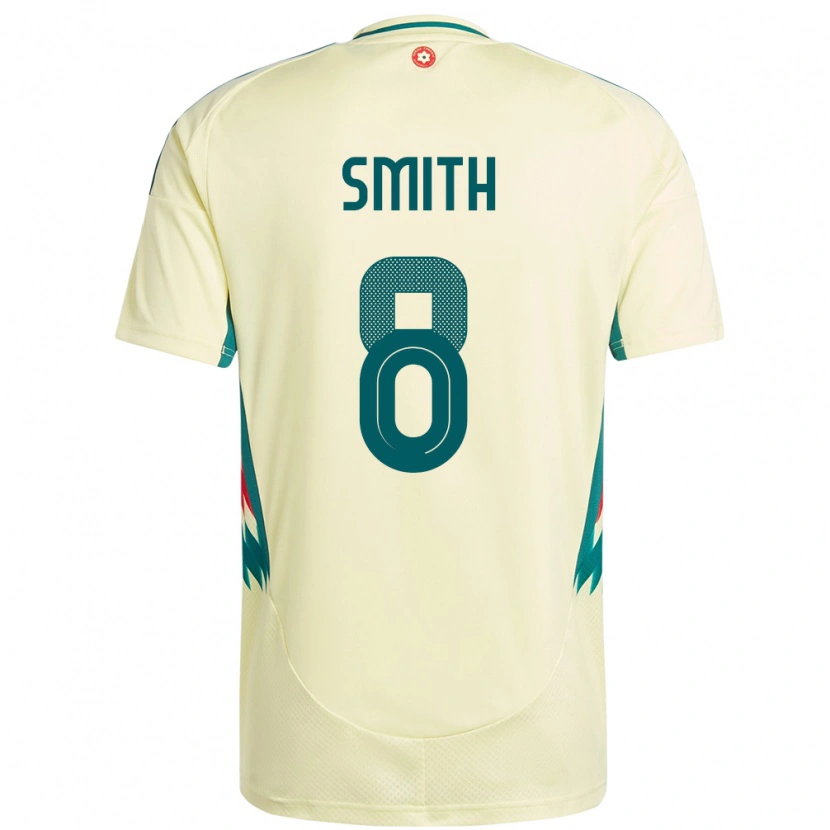 Danxen Mujer Camiseta Gales Matt Smith #8 Beige Amarillo 2ª Equipación 24-26 La Camisa