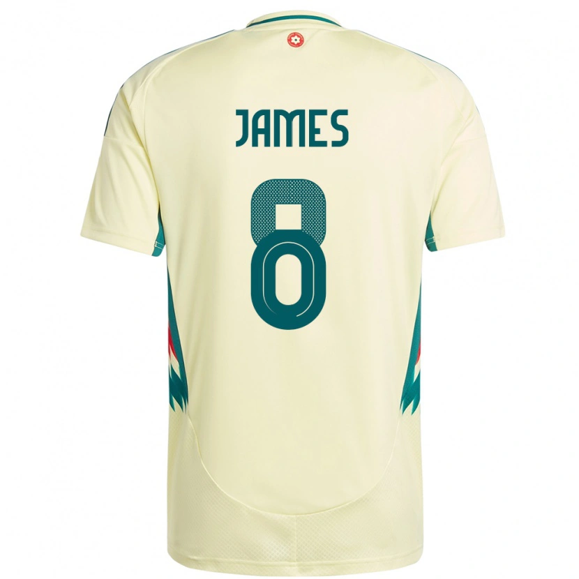 Danxen Mujer Camiseta Gales Angharad James #8 Beige Amarillo 2ª Equipación 24-26 La Camisa