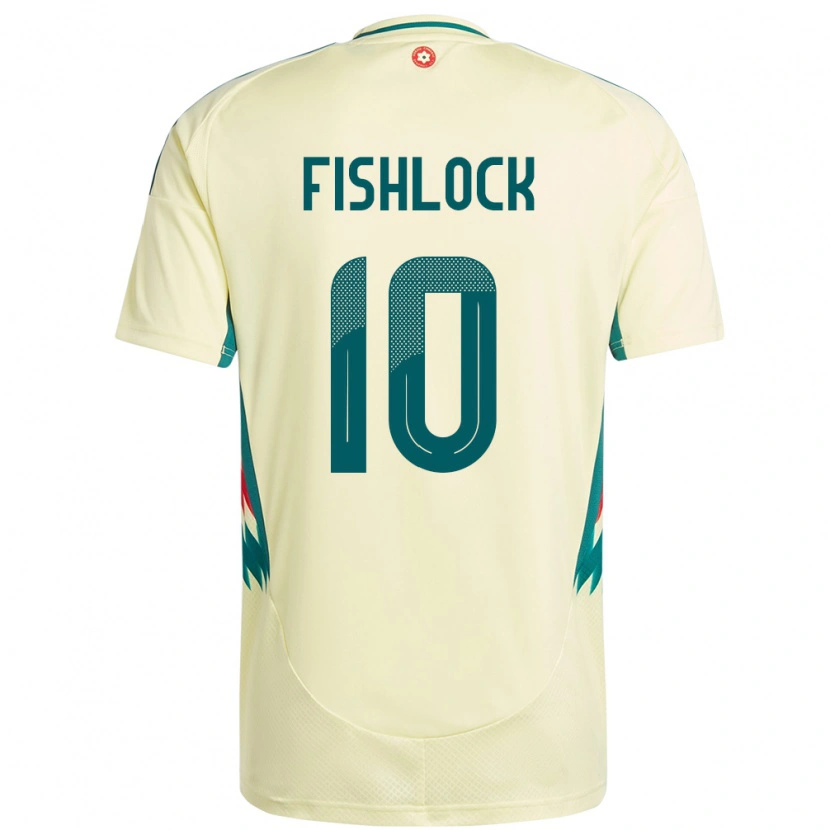 Danxen Mujer Camiseta Gales Jessica Fishlock #10 Beige Amarillo 2ª Equipación 24-26 La Camisa