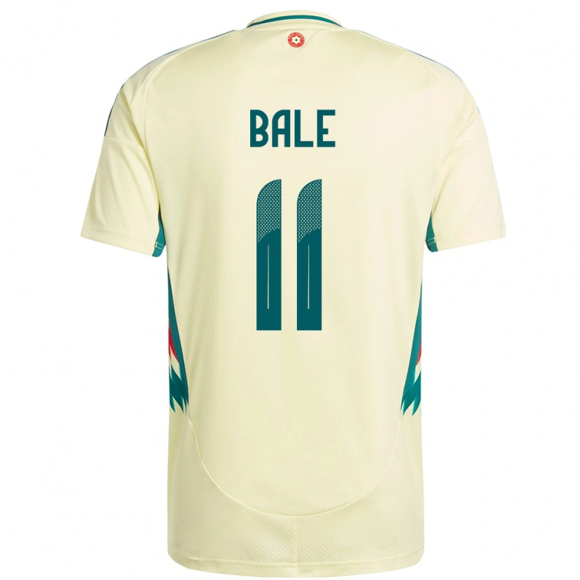 Danxen Mujer Camiseta Gales Gareth Bale #11 Beige Amarillo 2ª Equipación 24-26 La Camisa