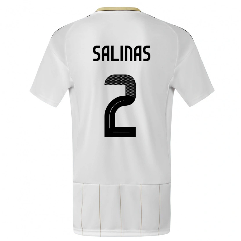 Danxen Mujer Camiseta Costa Rica Yostin Salinas #2 Blanco 2ª Equipación 24-26 La Camisa