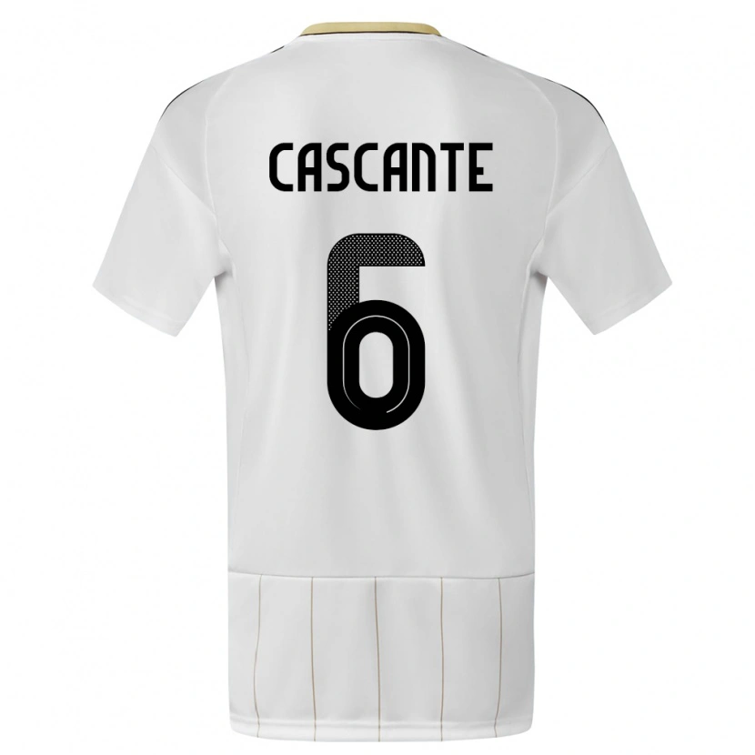 Danxen Mujer Camiseta Costa Rica Julio Cascante #6 Blanco 2ª Equipación 24-26 La Camisa