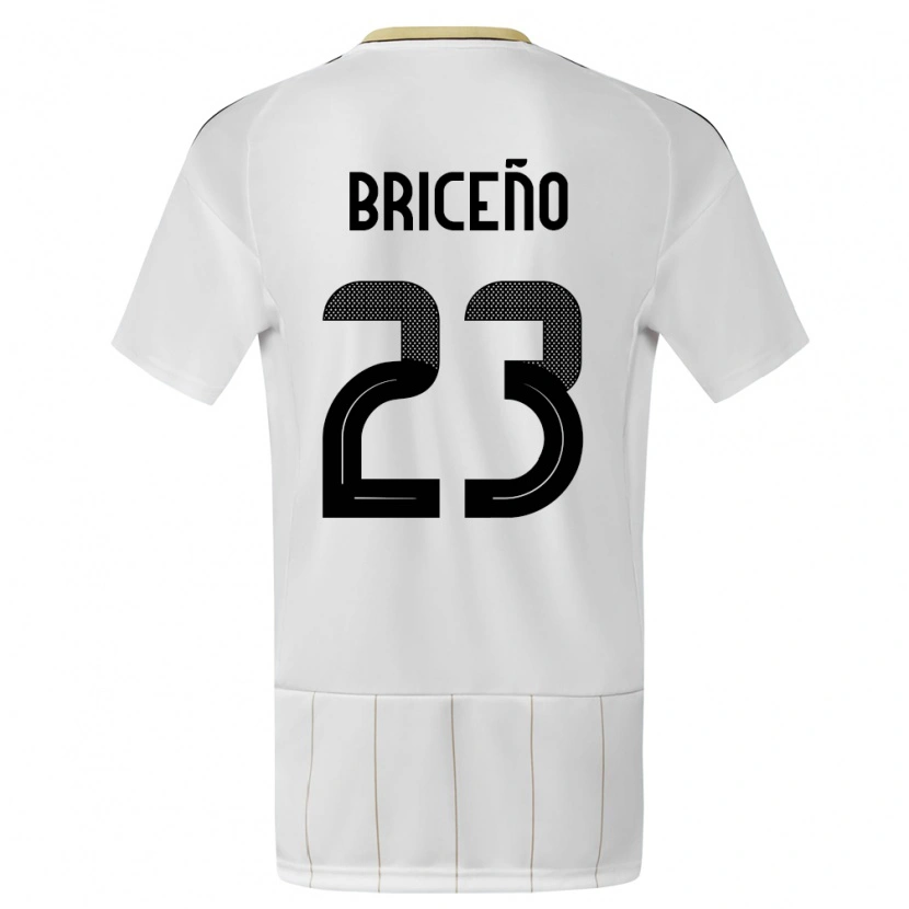 Danxen Mujer Camiseta Costa Rica Kevin Briceño #23 Blanco 2ª Equipación 24-26 La Camisa