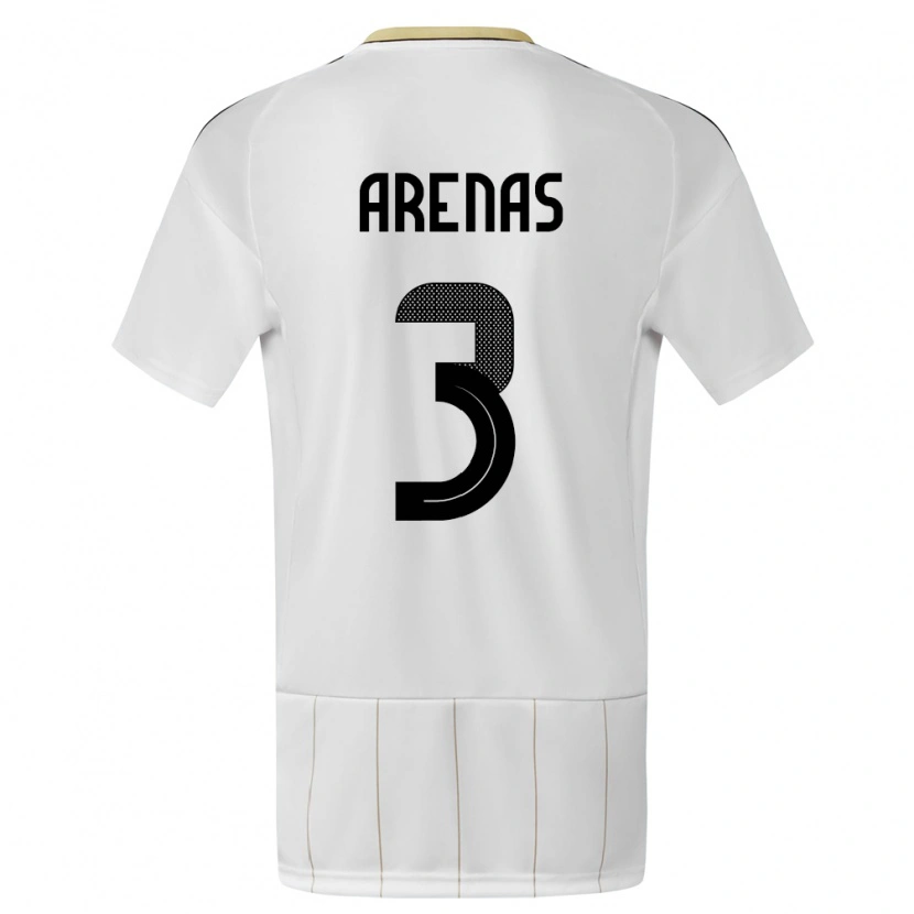 Danxen Mujer Camiseta Costa Rica Alejandro Arenas #3 Blanco 2ª Equipación 24-26 La Camisa