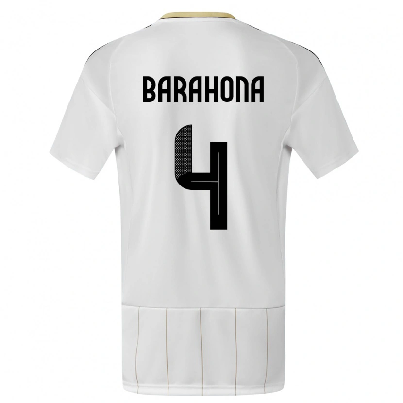 Danxen Mujer Camiseta Costa Rica Carlos Barahona #4 Blanco 2ª Equipación 24-26 La Camisa