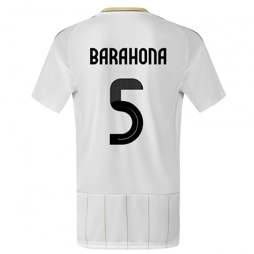 Danxen Mujer Camiseta Costa Rica Alberth Barahona #5 Blanco 2ª Equipación 24-26 La Camisa