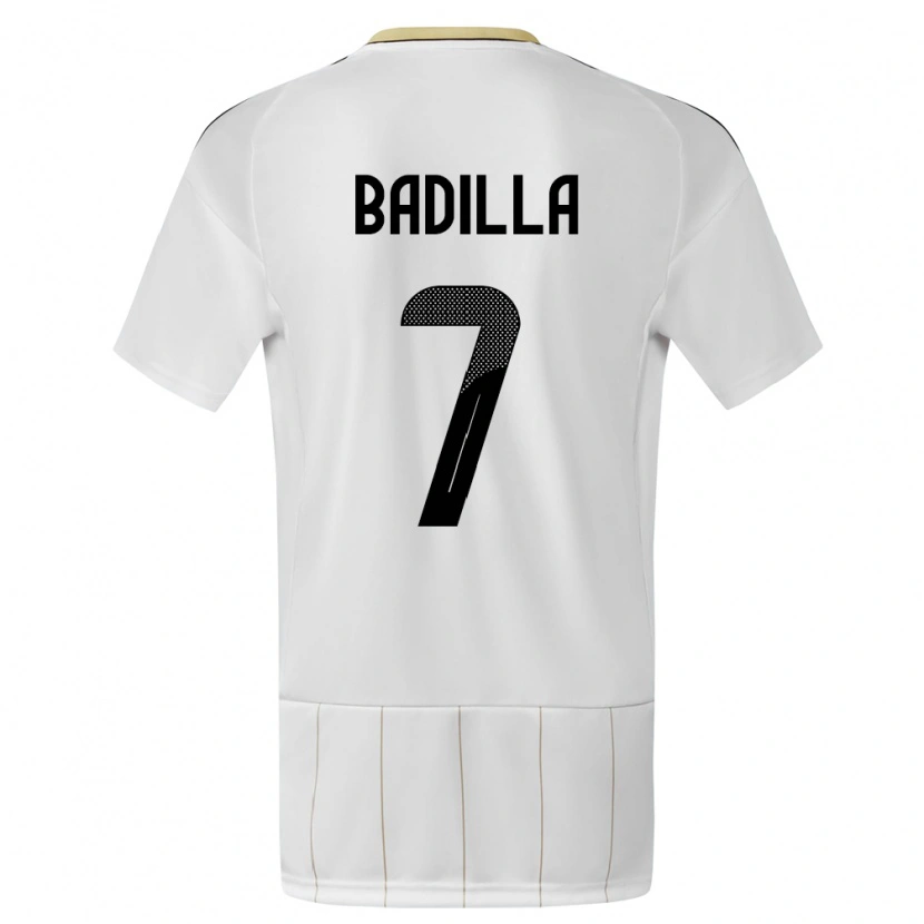 Danxen Mujer Camiseta Costa Rica Isaac Badilla #7 Blanco 2ª Equipación 24-26 La Camisa