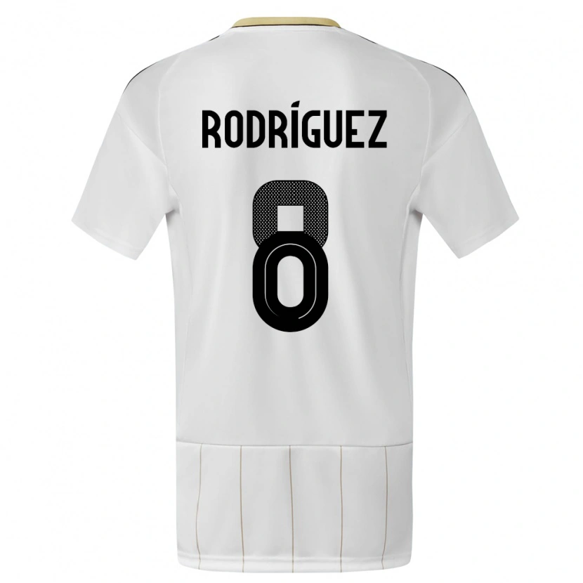 Danxen Mujer Camiseta Costa Rica Bryson Rodríguez #8 Blanco 2ª Equipación 24-26 La Camisa