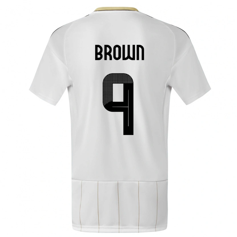 Danxen Mujer Camiseta Costa Rica Marcos Brown #9 Blanco 2ª Equipación 24-26 La Camisa