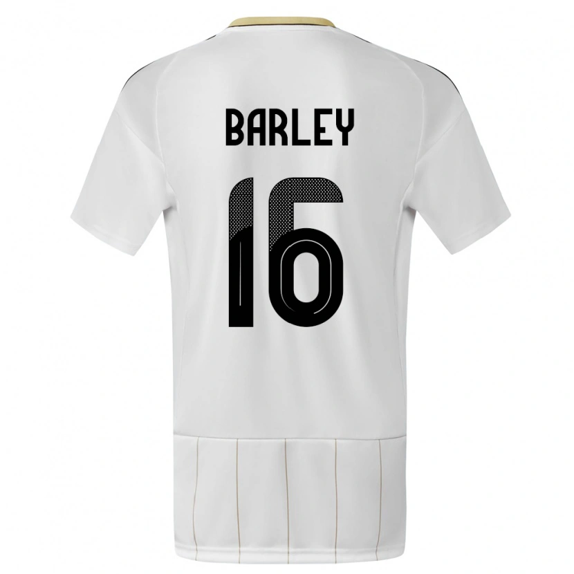 Danxen Mujer Camiseta Costa Rica Ethan Barley #16 Blanco 2ª Equipación 24-26 La Camisa