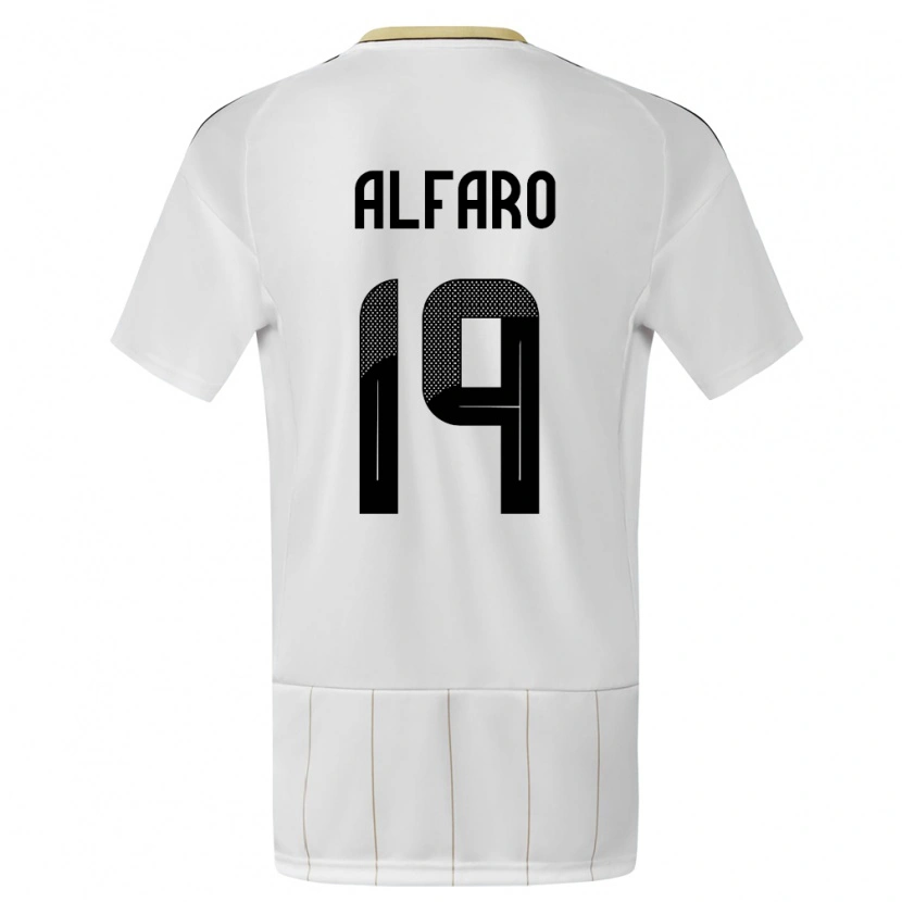 Danxen Mujer Camiseta Costa Rica Leonardo Alfaro #19 Blanco 2ª Equipación 24-26 La Camisa