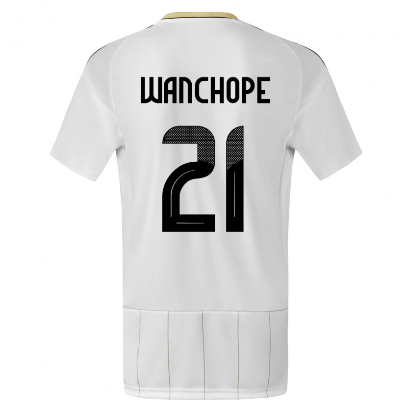 Danxen Mujer Camiseta Costa Rica Matías Wanchope #21 Blanco 2ª Equipación 24-26 La Camisa
