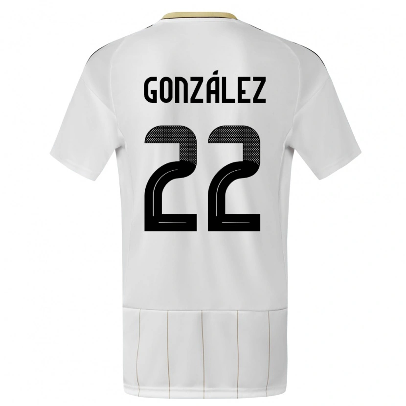 Danxen Mujer Camiseta Costa Rica Kenneth González #22 Blanco 2ª Equipación 24-26 La Camisa