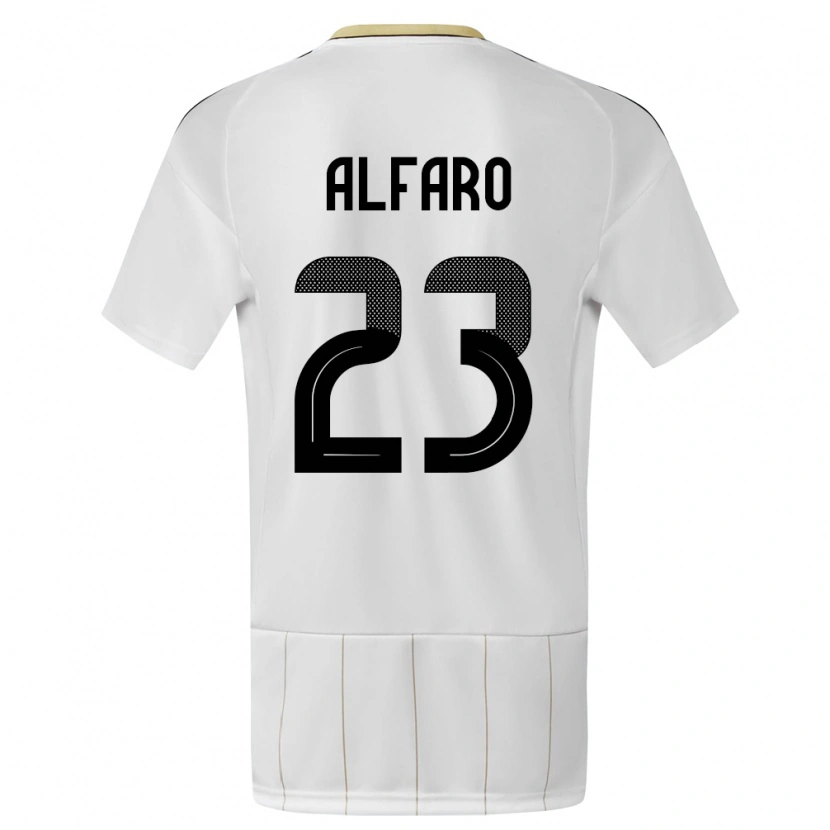 Danxen Mujer Camiseta Costa Rica Marshall Alfaro #23 Blanco 2ª Equipación 24-26 La Camisa
