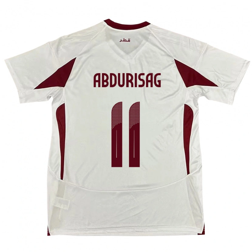 Danxen Mujer Camiseta Catar Yusuf Abdurisag #11 Blanco 2ª Equipación 24-26 La Camisa