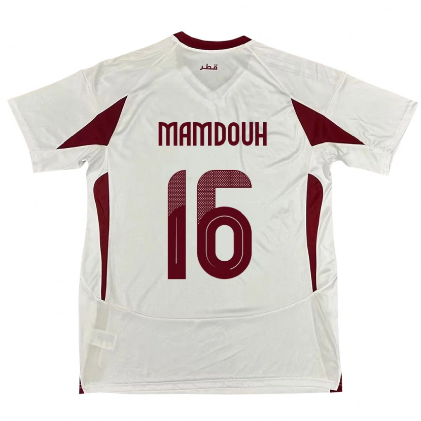 Danxen Mujer Camiseta Catar Bahaa Mamdouh #16 Blanco 2ª Equipación 24-26 La Camisa