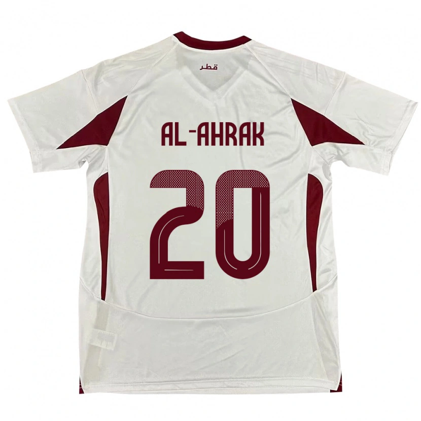 Danxen Mujer Camiseta Catar Abdullah Al-Ahrak #20 Blanco 2ª Equipación 24-26 La Camisa
