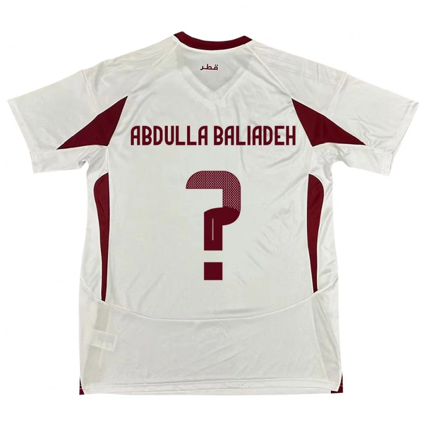 Danxen Mujer Camiseta Catar Yousef Abdulla Baliadeh #0 Blanco 2ª Equipación 24-26 La Camisa
