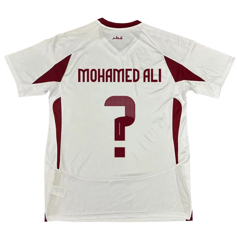 Danxen Mujer Camiseta Catar Youssef Mohamed Ali #0 Blanco 2ª Equipación 24-26 La Camisa
