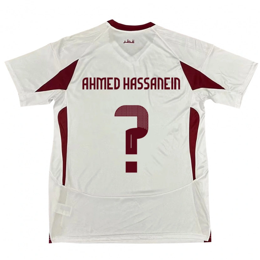 Danxen Mujer Camiseta Catar Seifeldin Ahmed Hassanein #0 Blanco 2ª Equipación 24-26 La Camisa