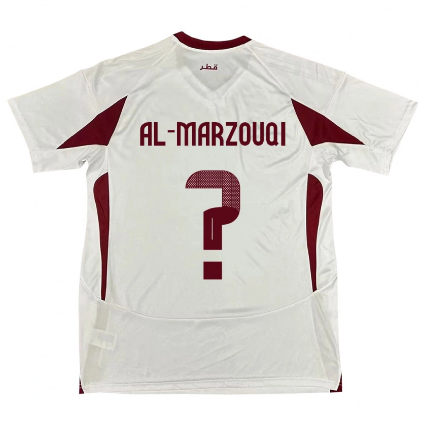 Danxen Mujer Camiseta Catar Omar Abdulaziz Al-Marzouqi #0 Blanco 2ª Equipación 24-26 La Camisa