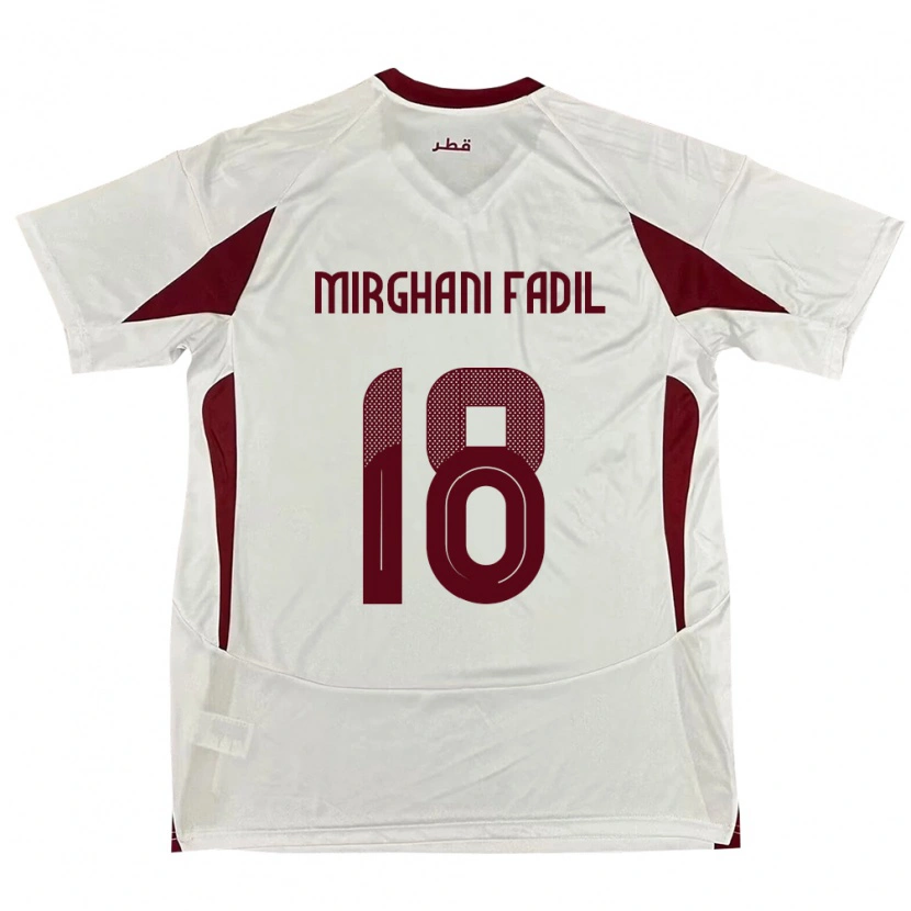 Danxen Mujer Camiseta Catar Awab Mirghani Fadil #18 Blanco 2ª Equipación 24-26 La Camisa