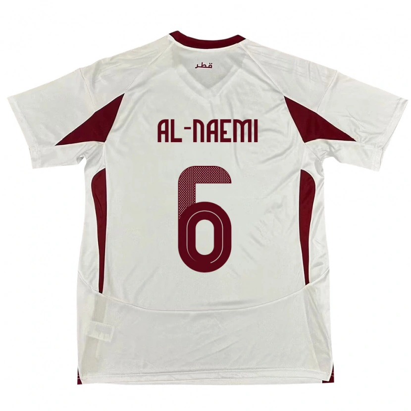 Danxen Mujer Camiseta Catar Reem Al Naemi #6 Blanco 2ª Equipación 24-26 La Camisa
