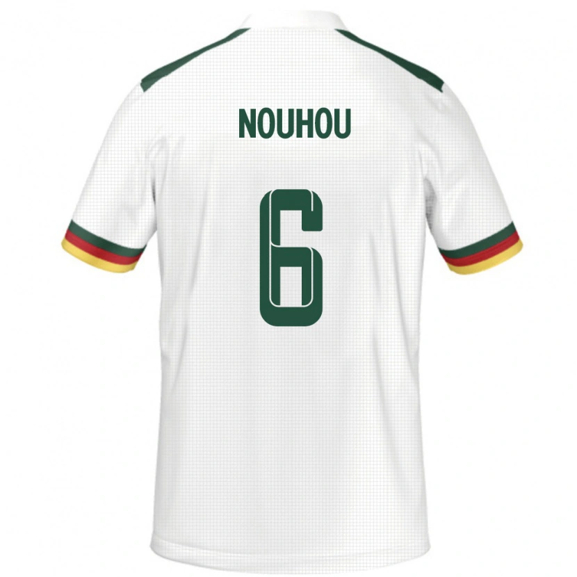 Danxen Mujer Camiseta Camerún Nouhou #6 Blanco 2ª Equipación 24-26 La Camisa