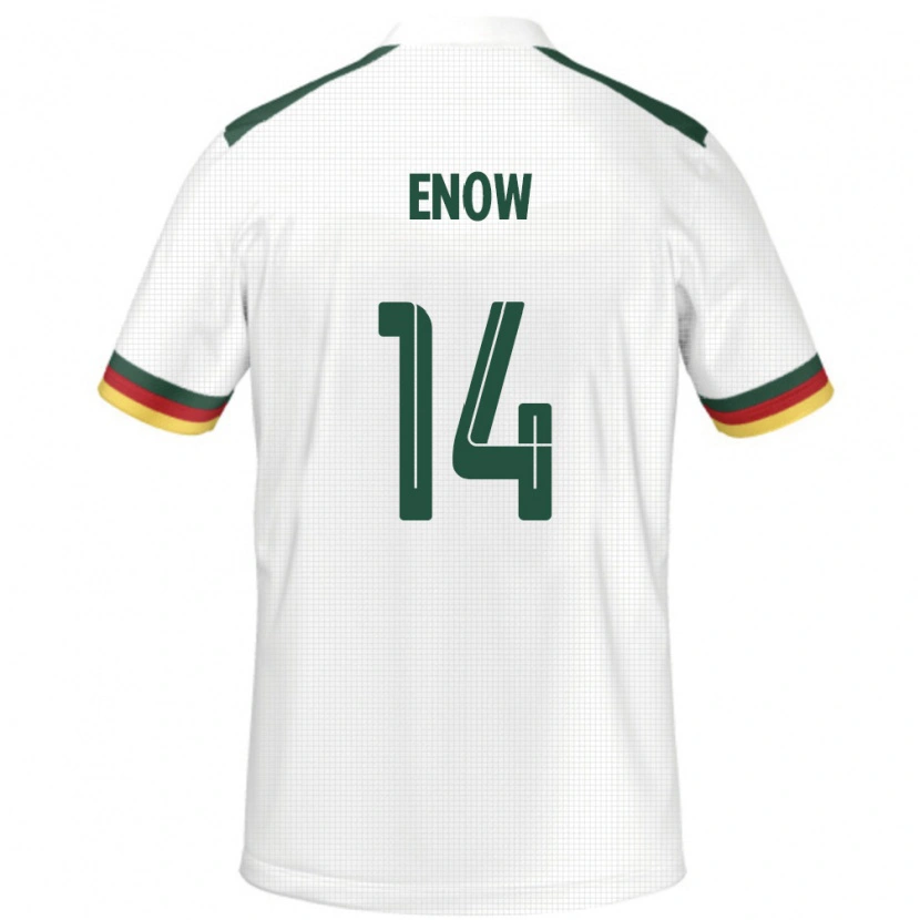Danxen Mujer Camiseta Camerún Boris Enow #14 Blanco 2ª Equipación 24-26 La Camisa