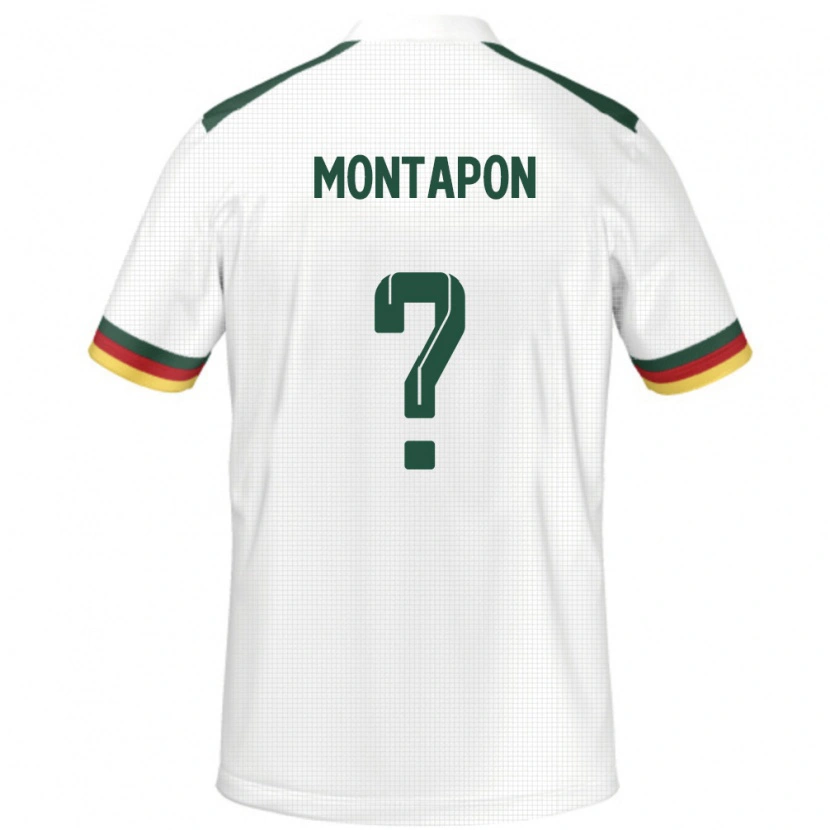 Danxen Mujer Camiseta Camerún Fadil Montapon #0 Blanco 2ª Equipación 24-26 La Camisa