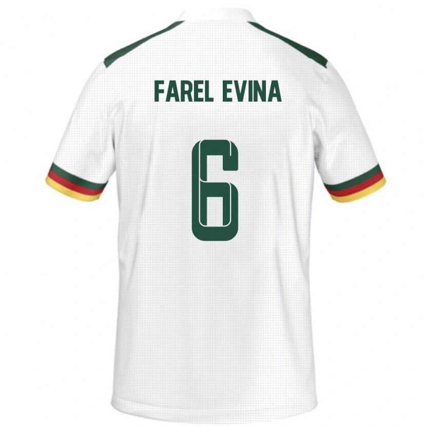 Danxen Mujer Camiseta Camerún Sony Farel Evina #6 Blanco 2ª Equipación 24-26 La Camisa